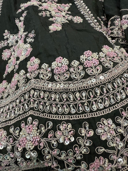Beautiful designer semi stitched fully embroidery lengha