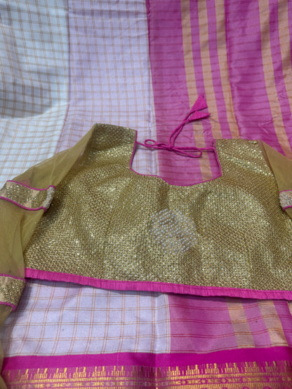 Beautiful designer saree with readymade blouse