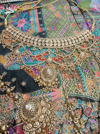Beautiful designer gold plated necklace set