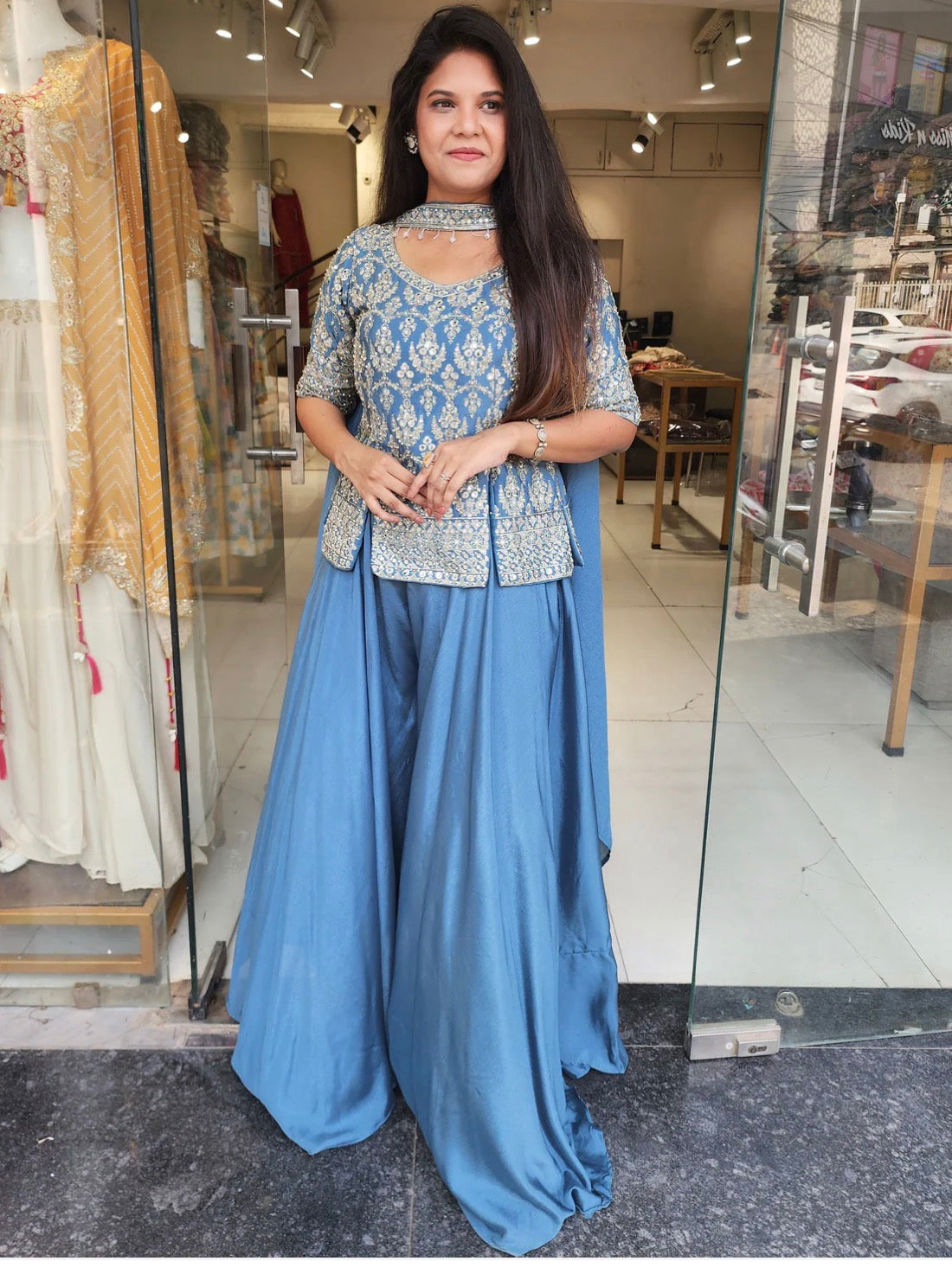 Beautiful designer plazo suit