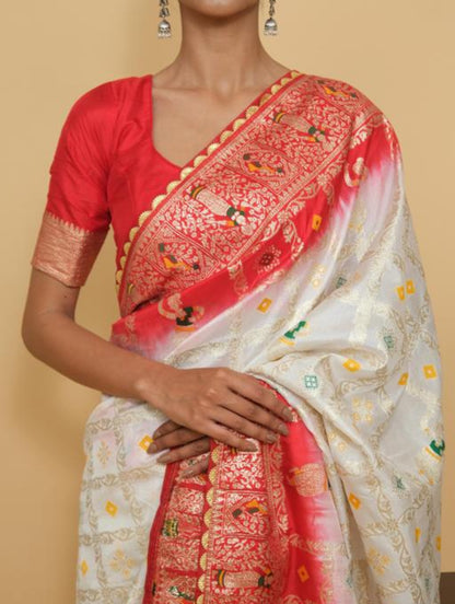 Beautiful designer dola silk saree