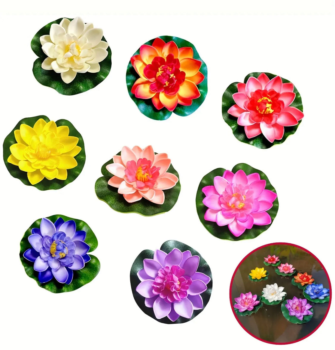 5pcs Artificial Floating Lotus Flowers