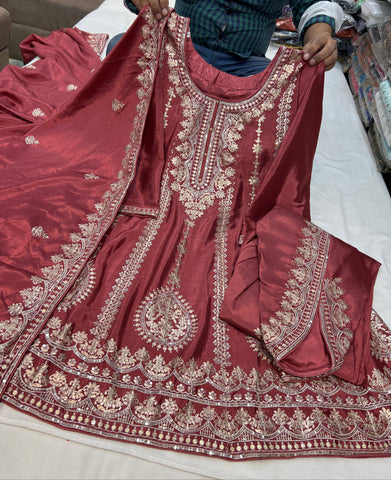 Beautiful designer gottapati work tulip salwar suits