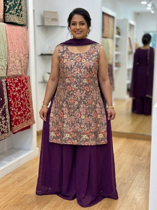 Beautiful designer plazo suit