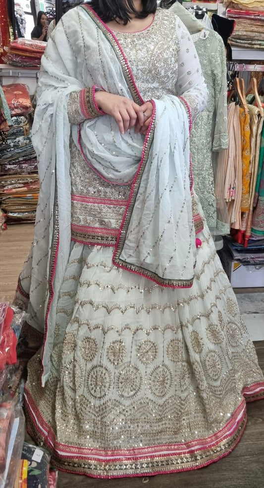 Beautiful designer ready made long top lengha