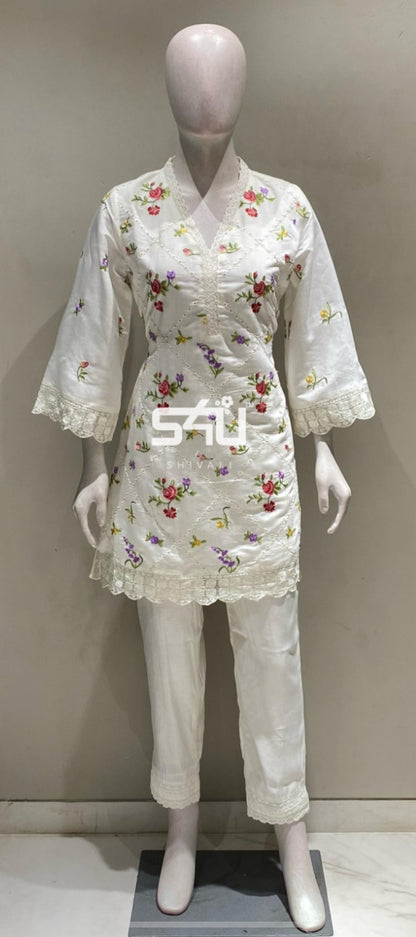 Beautiful designer lucknowi embroidery coord set