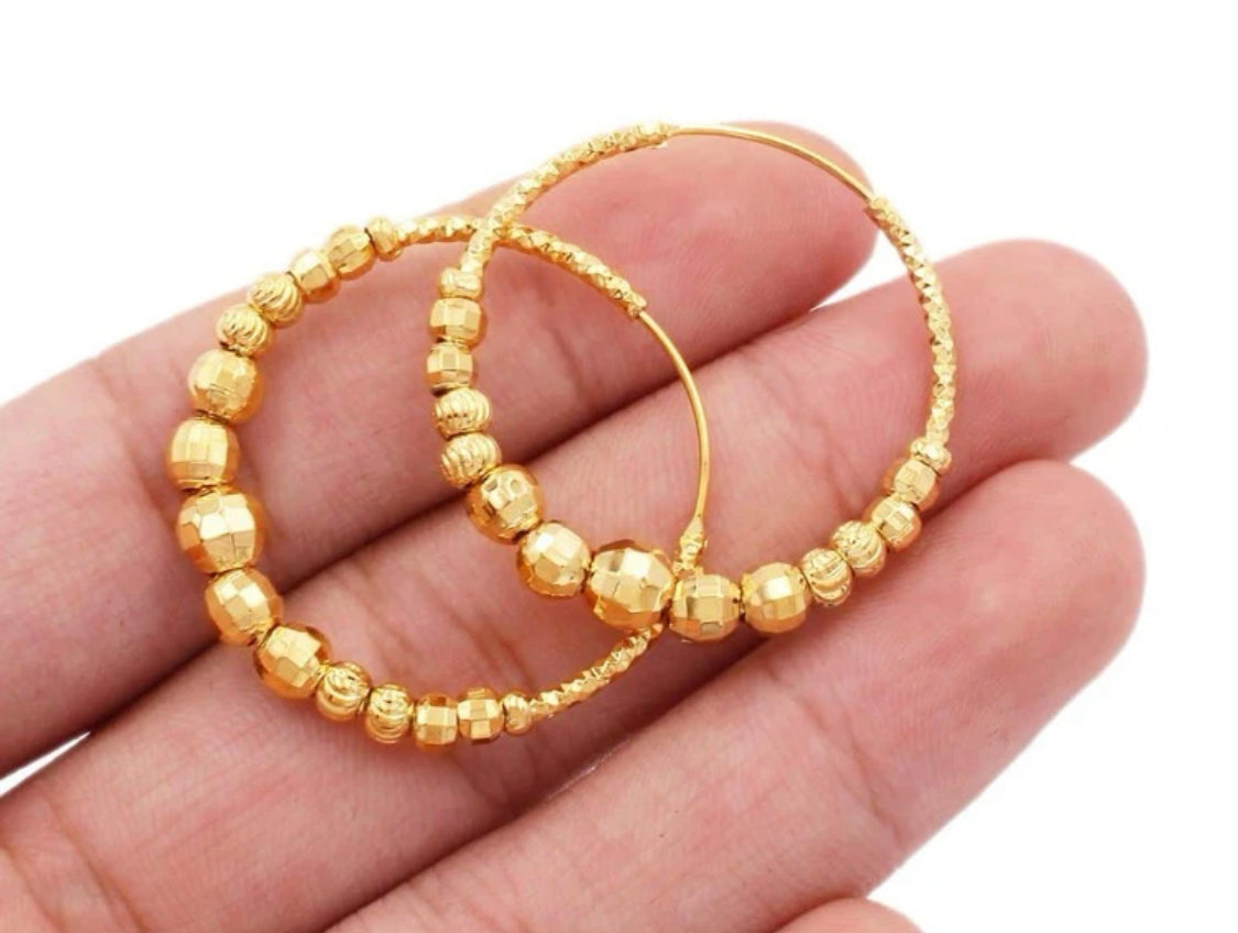 Beautiful designer bali hoops earrings