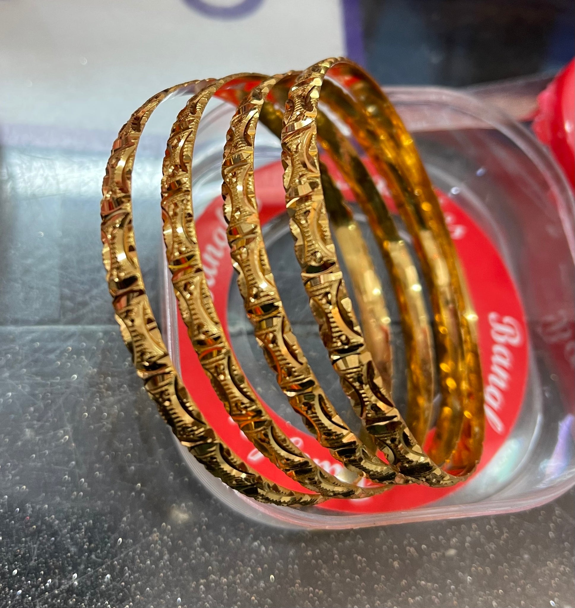 Beautiful designer gold plated bangle set