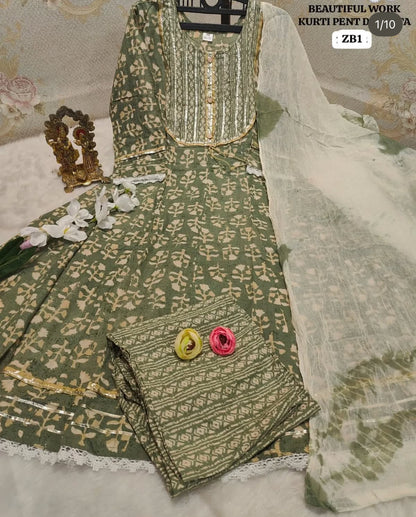 Beautiful designer Kurti pants dupatta