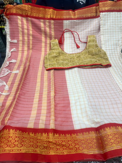 Beautiful designer saree & blouse combo