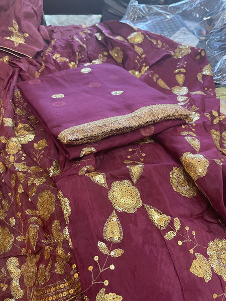 Beautiful designer fully embroidery dhoti salwar suit with peplum top