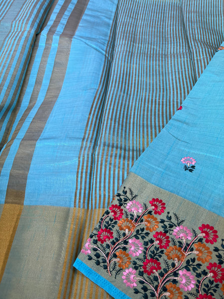Beautiful designer embroidery silk saree