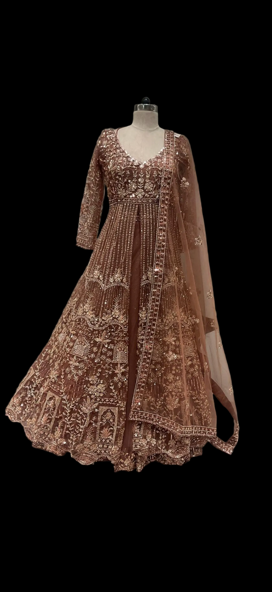 Beautiful designer long top lengha