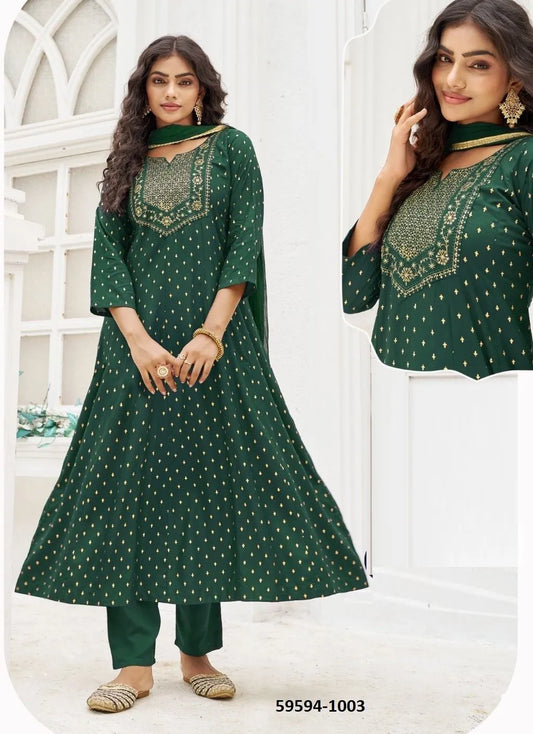 Beautiful designer flare Kurti  pants & dupptta