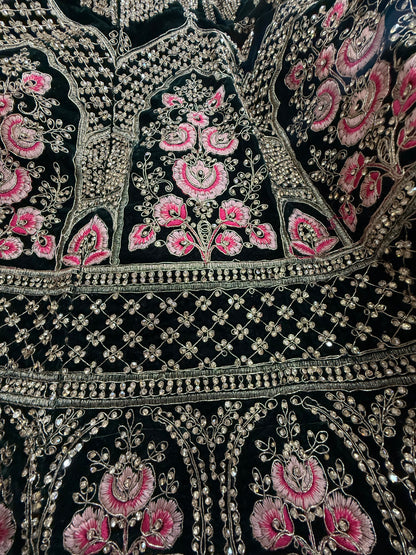 Beautiful designer bridal velvet unstitched lengha