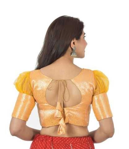 Beautiful designer net sleeves brocade blouse