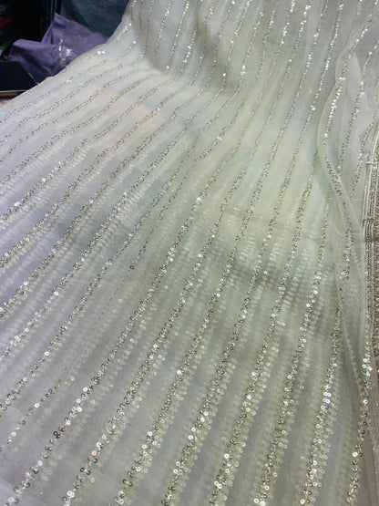 Beautiful designer sequins work net saree