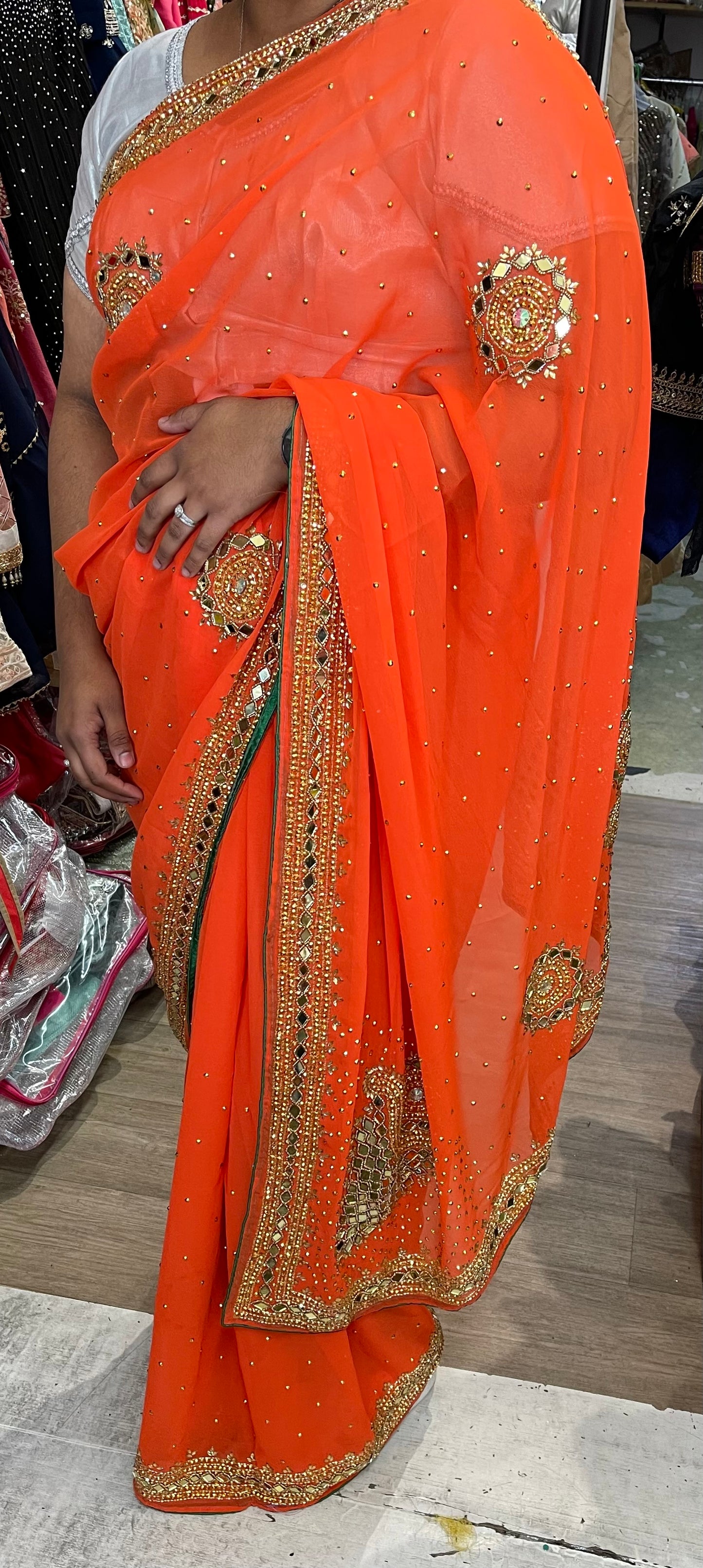 Beautiful designer fully embroidery saree