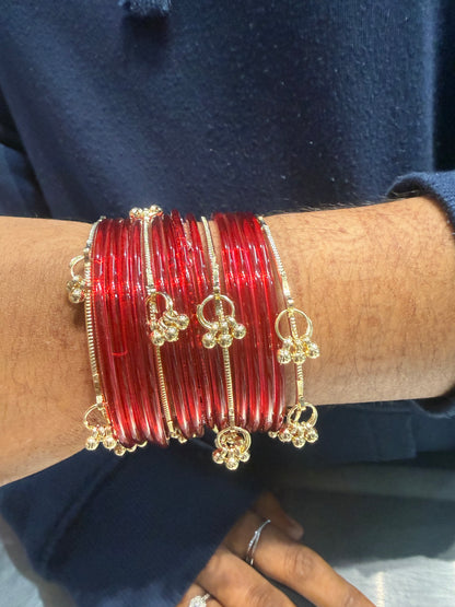 Beautiful designer jelly bangles with Kashmiri bangles