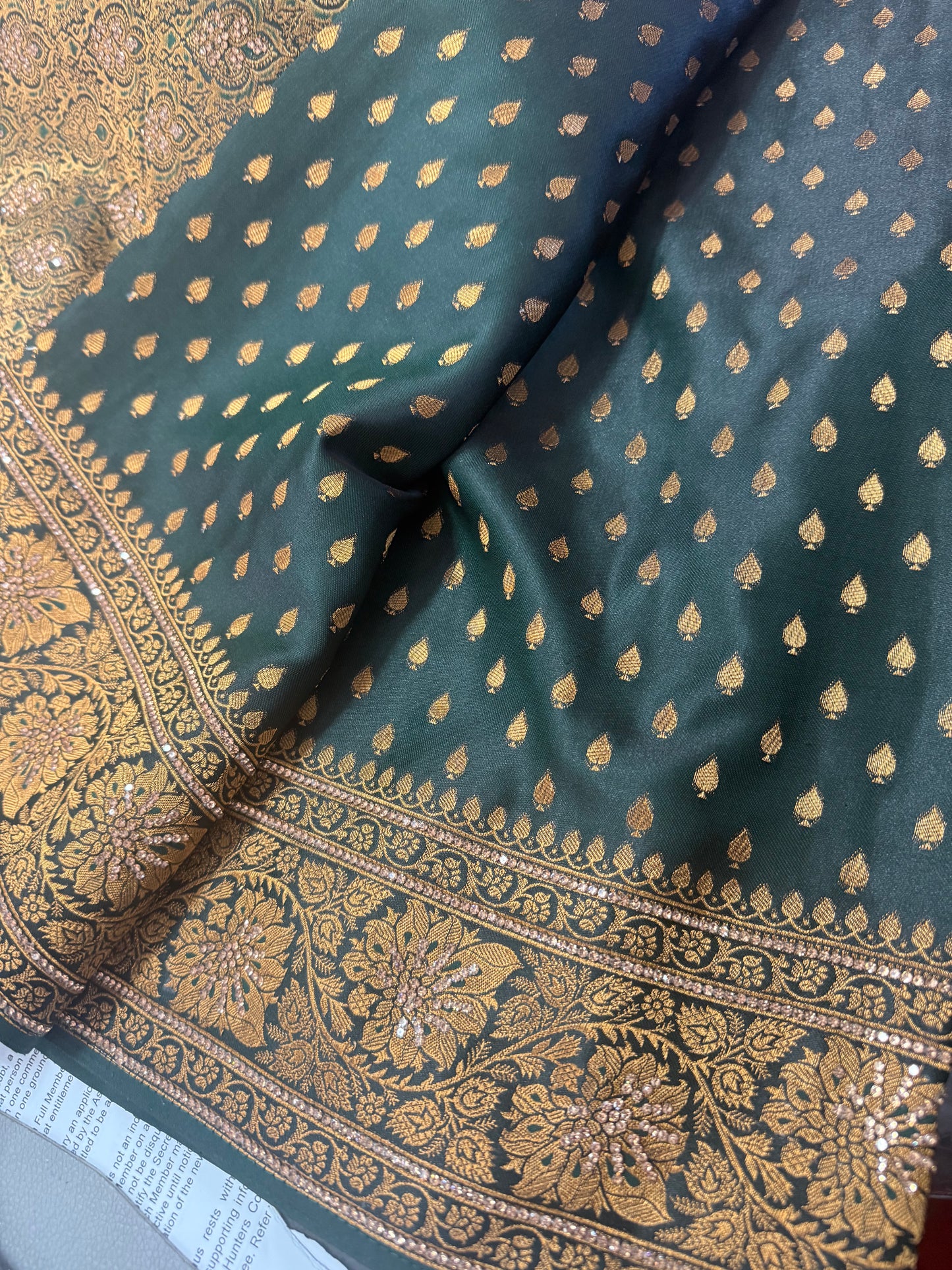 Beautiful designer pure silk stone work saree