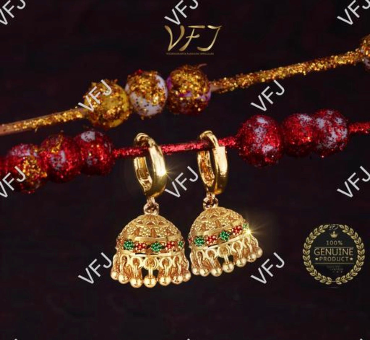Beautiful designer gold plated jhumki