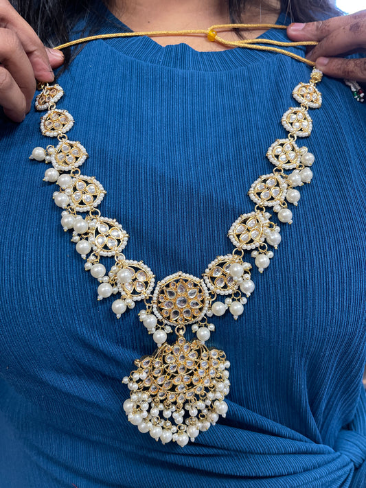 Beautiful designer long kundan set