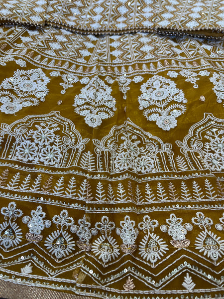 Beautiful designer lucknowi embroidery readymade lengha choli