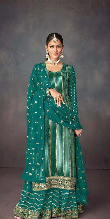 Beautiful designer plazo suit