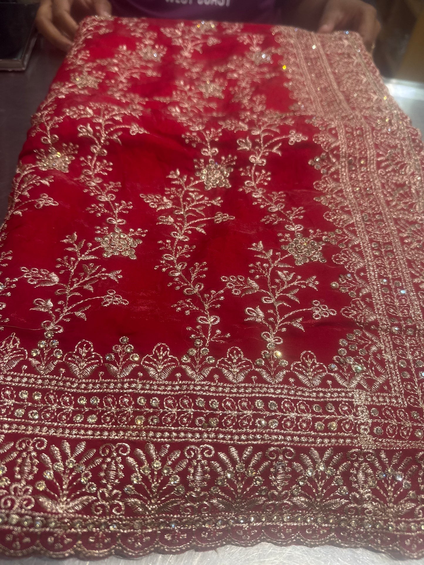 Beautiful designer fully embroidered Jimmy Choo saree