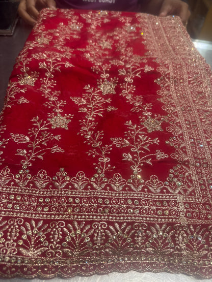 Beautiful designer fully embroidered Jimmy Choo saree