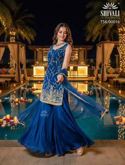 Beautiful designer plazo suit