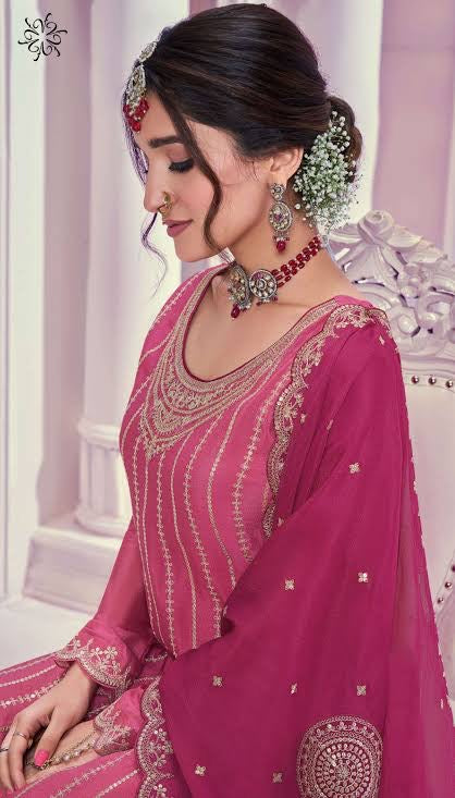 Beautiful designer Embroidred Party Wear plazo suit