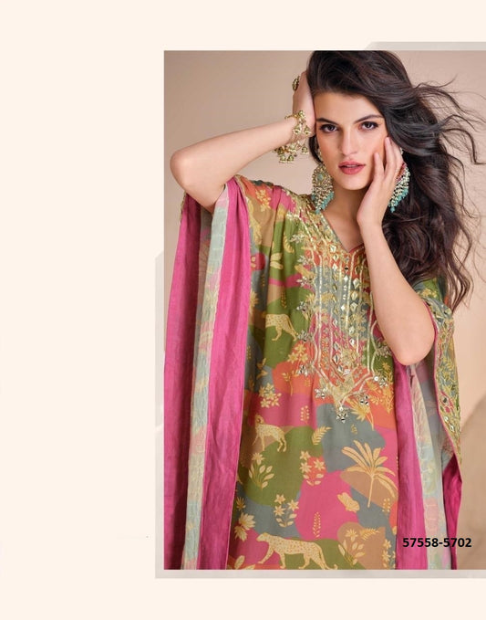 Beautiful designer kaftan with dhoti salwar