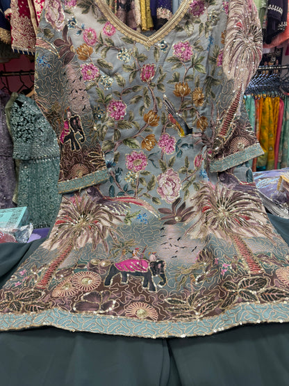 Beautiful designer plazo suit