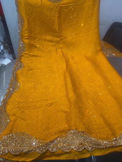Beautiful designer fully embroidered Jimmy Choo saree