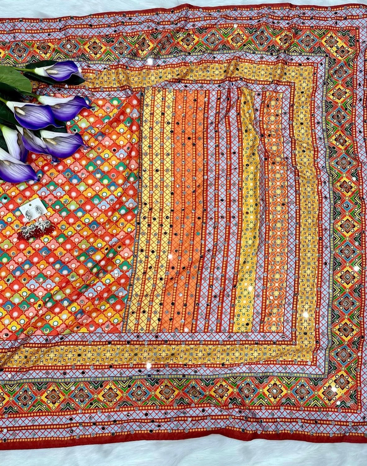 Beautiful designer multicolor saree