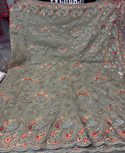 Beautiful designer fully embroidery saree