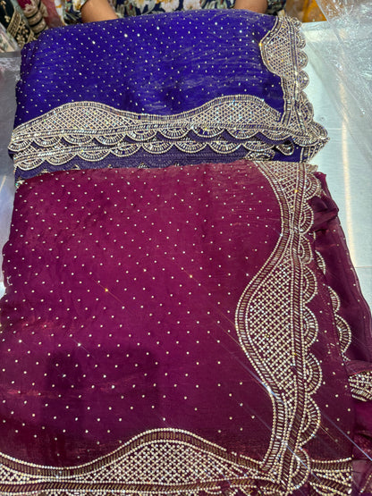 Beautiful designer fully embroidered Jimmy Choo saree