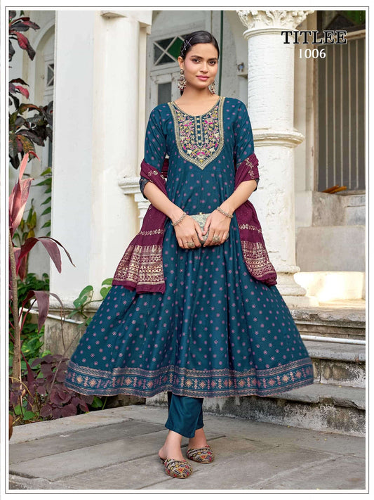 Beautiful designer Readymade Anarkali 3 Piece Suit