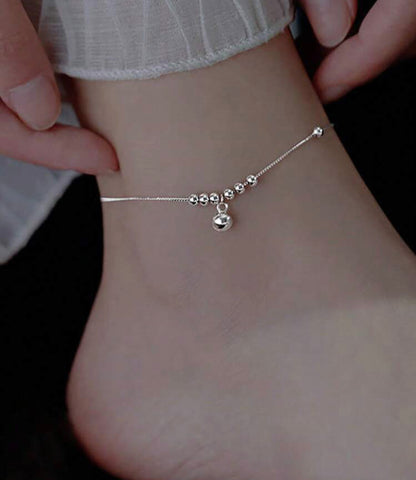 Beautiful designer 925 Sterling Silver Bell & Beads Anklets