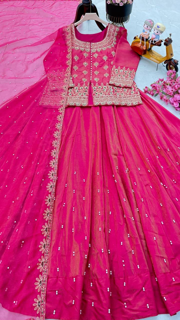 Beautiful designer long top lengha