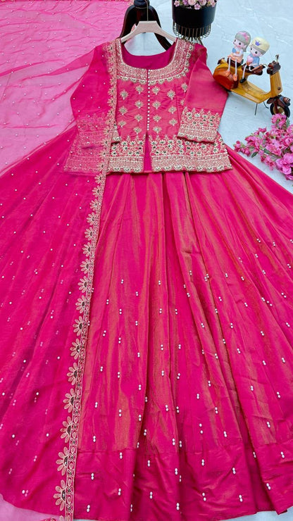 Beautiful designer long top lengha