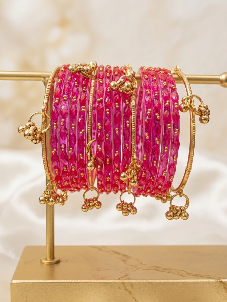 Beautiful designer raindrop bangles with Kashmiri bangles