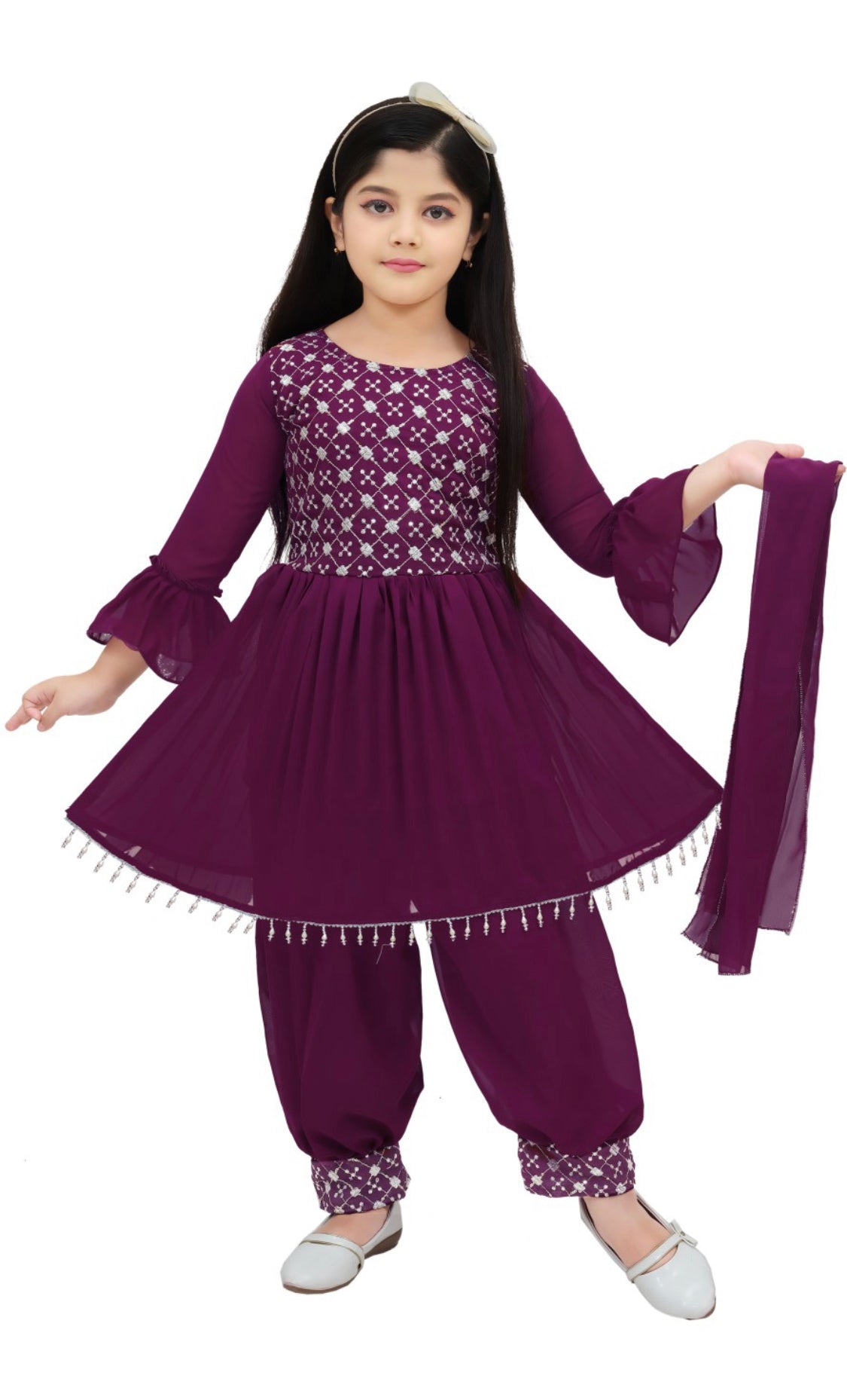 Beautiful designer Afghani style suit for girls