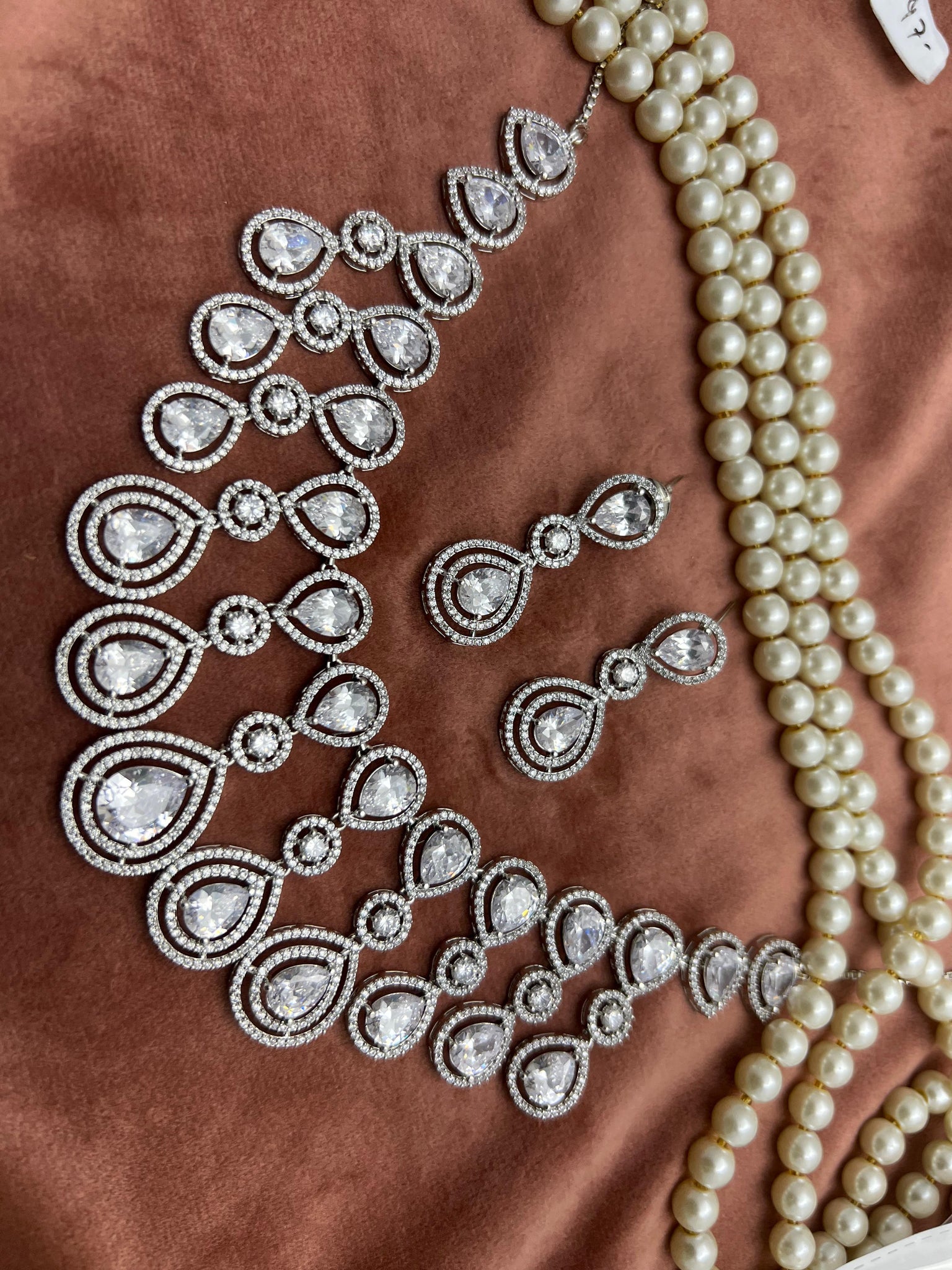 Beautiful designer American diamond necklace set