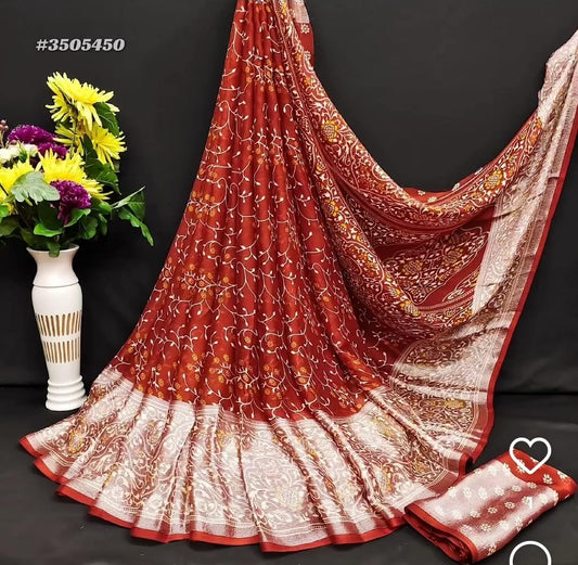 Beautiful designer geogrette floral saree