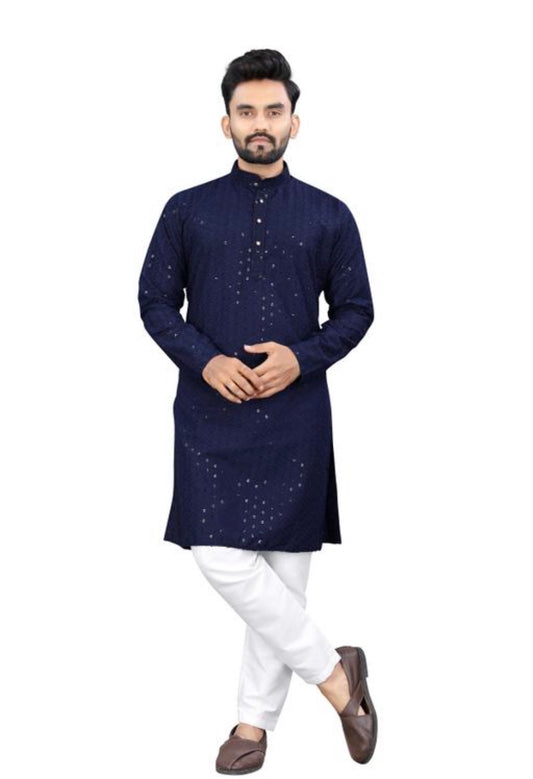 Beautiful designer chickenkari kurta pyjama