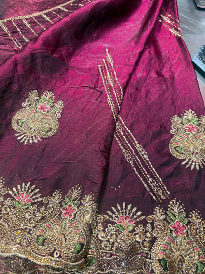 Beautiful designer fully embroidered Jimmy Choo saree