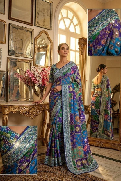 Beautiful designer multicolor viral saree