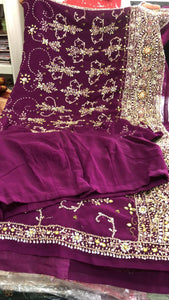 Beautiful designer embroidery saree with readymade blouse